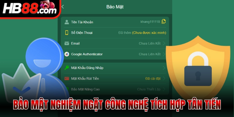 Bảo mật nghiệm ngặt công nghệ tích hợp tân tiến